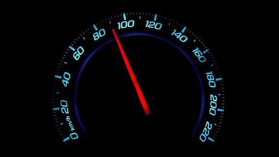 特写:汽车加速从零到220英里每小时