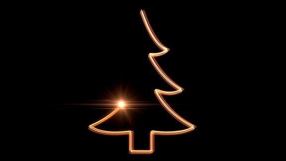 长大了旋转着一棵闪闪发光的霓虹灯圣诞树