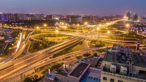 北京城市立交桥交通延时