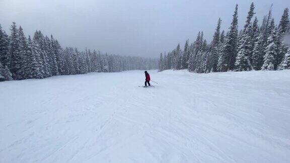 一名青少年在科罗拉多州学习滑雪