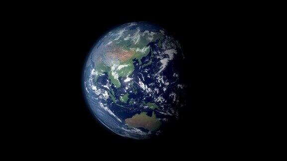 地球360度旋转和缩放以伊拉克为中心