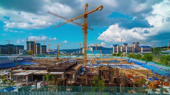 韩国建筑工地阴天在韩国