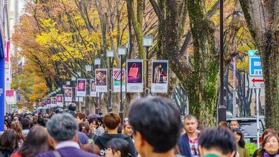 平移时间流逝:人群穿过表莫特桑多路表山道被认为是世界上最大的城市东京最重要的购物区之一