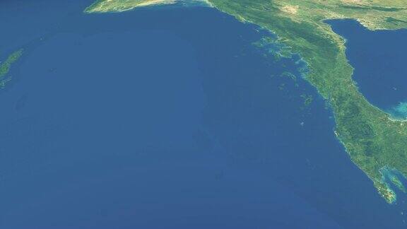 从外太空鸟瞰地球上的安达曼海
