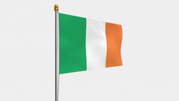 一个带有透明背景的爱尔兰国旗alpha频道的循环视频