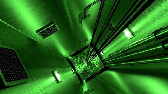 电梯竖井电梯竖井矿坑保险库安全核机械4k