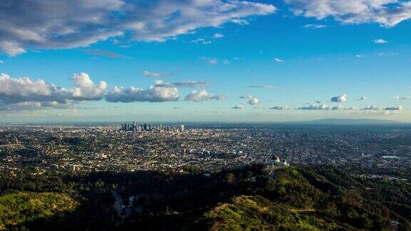 洛杉矶市中心和格里菲斯天文台时间流逝