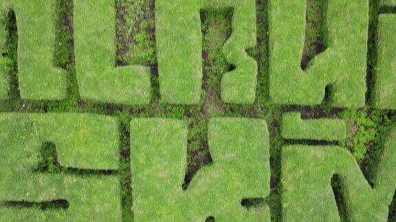 迷宫灌木丛篱笆迷宫清迈泰国无人机