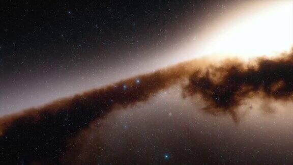 银河系中有数十亿颗恒星银河系明亮的中心美丽的星团4k电影动画的空间