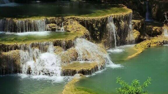 美丽的石灰岩瀑布-4K自然镜头