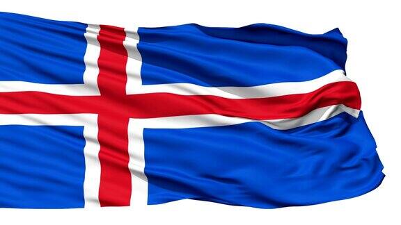 飘扬着冰岛国旗