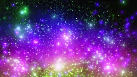 彩虹粒子星系循环动画