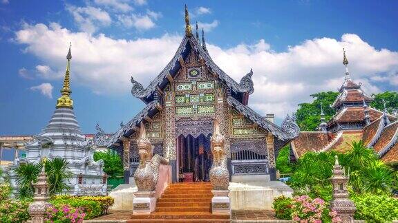 清迈美丽古老的佛教寺庙