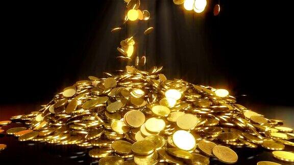 金黄金黄的硬币源源不断的掉落下来