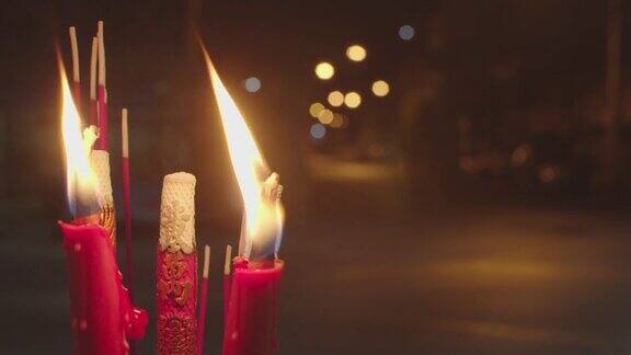 香和烛灯过渡祈祷和尊敬