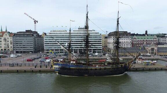 位于芬兰赫尔辛基的古瑞典哥德堡号帆船