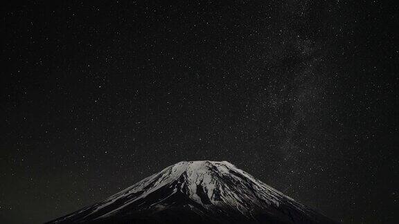 时光流逝-富士山、星空和北极星