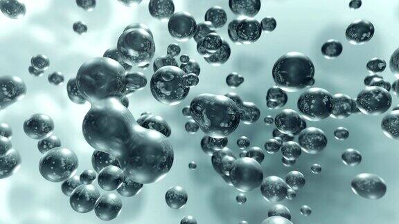 不断增长的液体分子气泡
