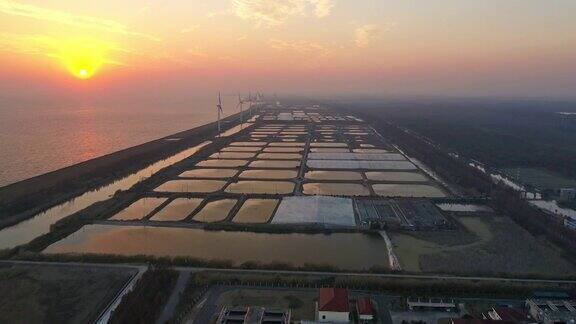 实时鸟瞰图风能涡轮机替代能源