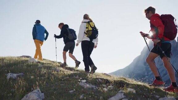 与家人徒步旅行团一起进行高山向导徒步旅行
