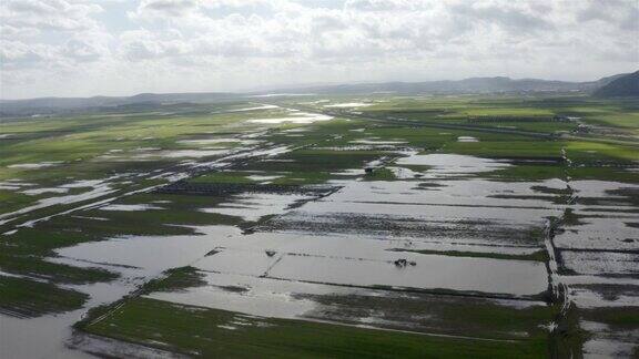 BikaatBeitNetofa冬季洪水加利利以色列空中