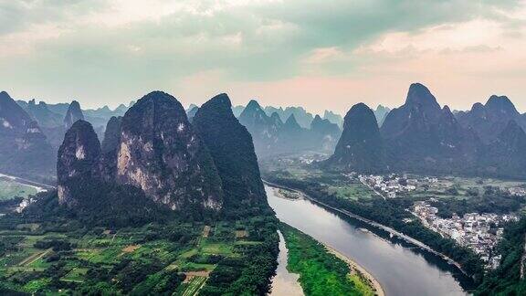 航拍桂林山水景观