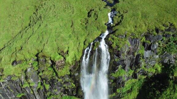 瀑布冰岛自然夏季山纯河景美
