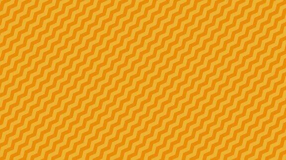 橙色和黄色之字形线条在4k背景上对角线移动