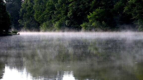 河中晨雾