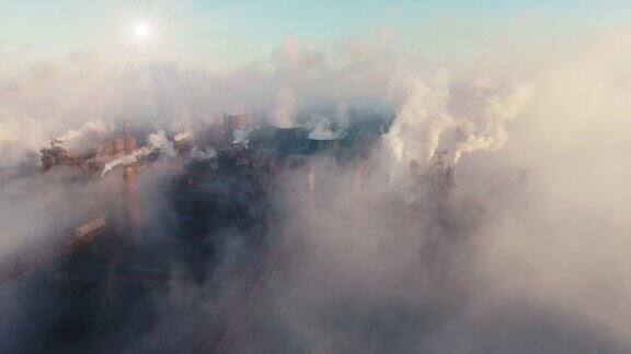 植物管道污染大气工业工厂的污染烟囱的废气工业区浓烟滚滚气候变化、生态史诗般的空中大烟囱