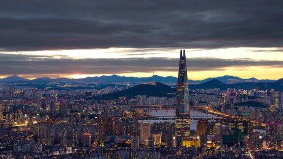 南山山是韩国最美的风景4k时间流逝