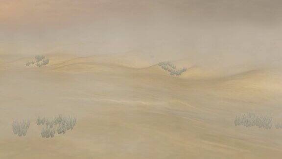 沙漠中的沙尘暴:版本#2(摄像机运动多莉)
