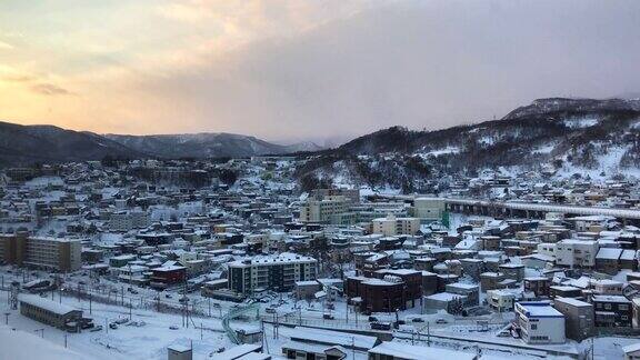 日本北海道小樽城雪景