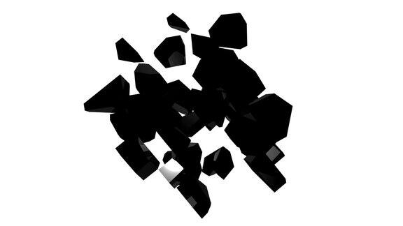 在一个孤立的背景上散射和拾取一个黑色的立方体抽象的数字背景