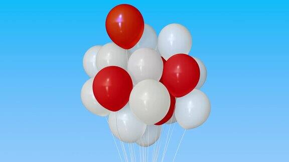 做一堆红色和白色的气球