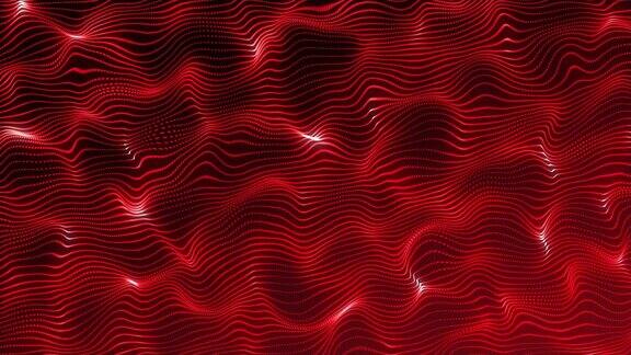 红色闪闪发光的空间粒子形态未来主义霓虹图形背景能量三维抽象艺术元素插画科技人工智能造型主题壁纸动画