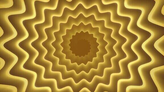 黄色波浪螺旋旋转催眠背景