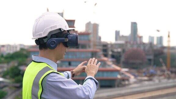 亚洲年轻建筑师使用VR头盔详细分析建筑