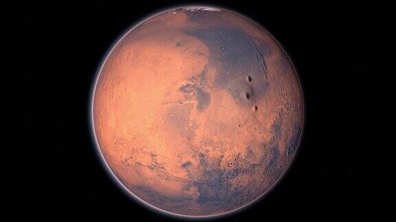 火星行星在外层空间旋转行星火星去太空中的红色星球火星旅行这段视频由美国宇航局提供