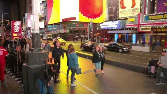 POV人群视角纽约时代广场