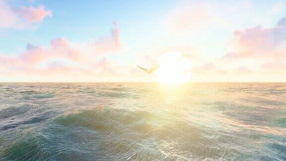 纸飞机面朝太阳越过海平面向着自由和远方