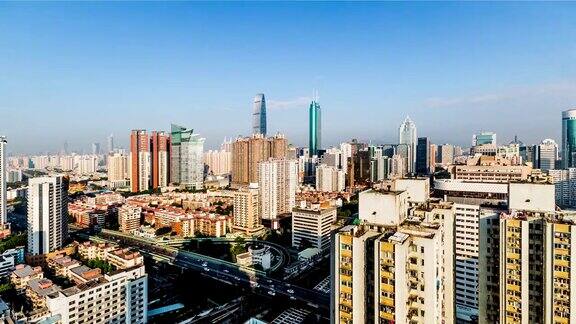 中国深圳2014年11月20日:鸟瞰深圳的交通和建筑中国深圳