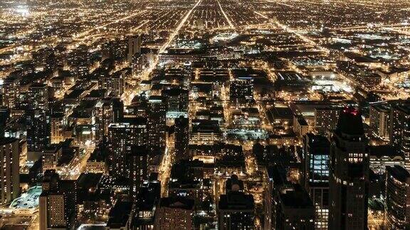 城市脉搏在夜晚的时间流逝芝加哥伊利诺伊州