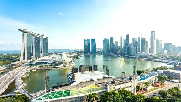 新加坡的城市景观时光流逝
