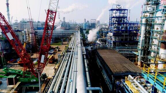 炼油厂综合管道和生产塔架空