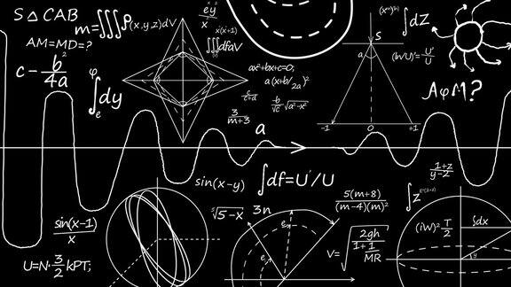数学方程在黑板上写数学公式