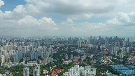 白天新加坡圣淘沙区市中心鸟瞰图4k