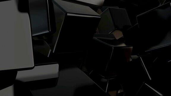 抽象的黑色立方体背景数字化背景下