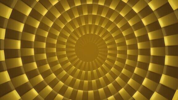 黄色径向方形马赛克螺旋背景