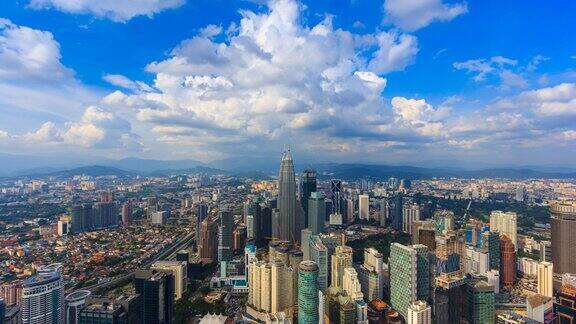 航空吉隆坡城市景观马来西亚4K时间流逝